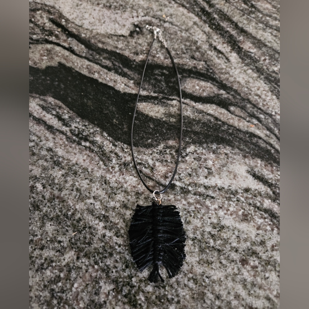 Elegant Black Feather Necklace